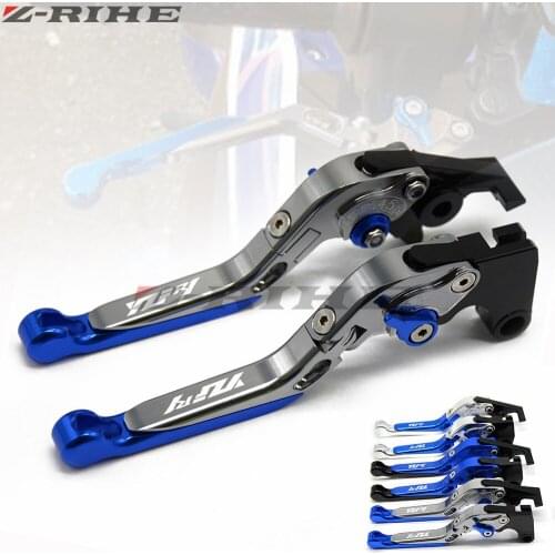 With Logo(YZF R1) Black+Titanium Adjustable Folding Motorcycle Brake Clutch Levers For Yamaha YZF R1 2004 2005 2006 2007-2014