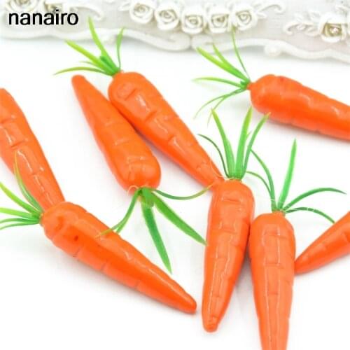 Cheap 30 pieces Carrots Mini Artificial Plastic Foam Carrot Fruit and Vegetable Berry Wedding Christmas Family Kitchen Decoratio
