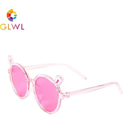 Childrens Sunglasses 2021 Pink Sun Glasses For Girls Colored Eye Lenses Baby Clear Eyewear Small Round Sunglasess Summer Trends