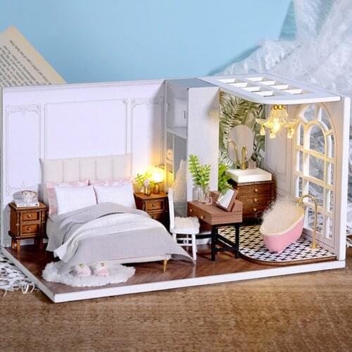 DIY Hut Handmade Lazy Daily 1:32 Miniature Landscape Home Gifts Wooden Assembled Doll House Furnitures Wisdom Fun House Toy