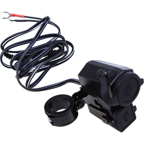 Bike Motorcycle 12V GPS Cigarette Lighter Dual USB Power Socket Charger with ON OFF Switch Universal Cell Phones GPS Navigator