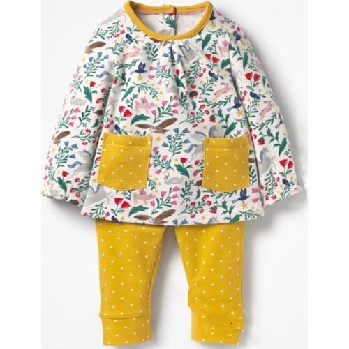 Jumping Meters Tops+Leggings Yellow Children Clothing Sets Toddler Girls Clothes Character Tracksuit Kids Costumes Fille Outfits
