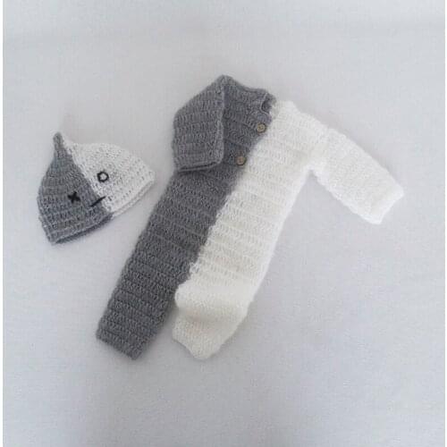 Baby Clothes New Born Knit Mohair Animal Bonnet Romper Outfit Photography props Crochet Baby Hooded Romper Overall Photo Shoot