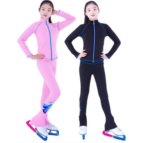 Ice and snow Qiyuan skating suit womens thin velvet warm high elastic hot drill figure training performance suit pants suit for