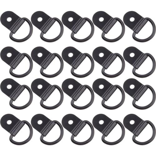 20pcs/Set D Shape Tie Down Anchors Lashing Ring Black High Quality Fit for Car Truck Trailer RV Boats