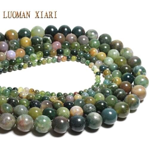 AAA Quality India Agat Round Natural Stone Beads For Jewelry Making Diy Necklace Bracelet 4mm 6mm 8mm 10mm 12mm