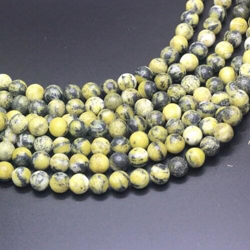4/6/8/10MM/12MM Round Yellow Stone Beads and Beads for Jewelry Making DIY Original Bracelet Necklace Jewelery