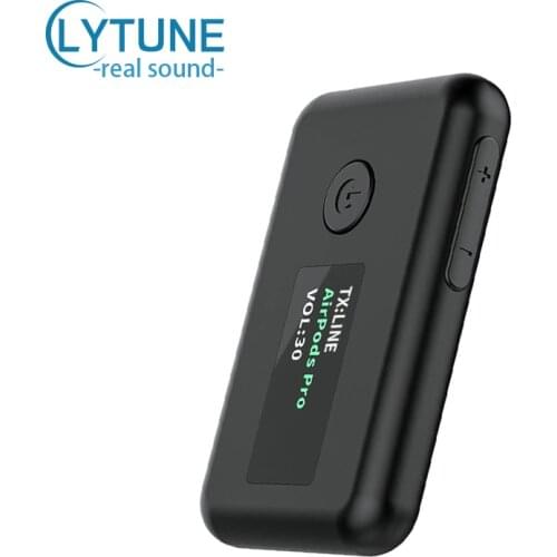 LYTUNE USB Dongle audio receiver with LCD display Bluetooth compatible 5.0 mini 3.5 mm AUX RCA wireless TV car speaker T2