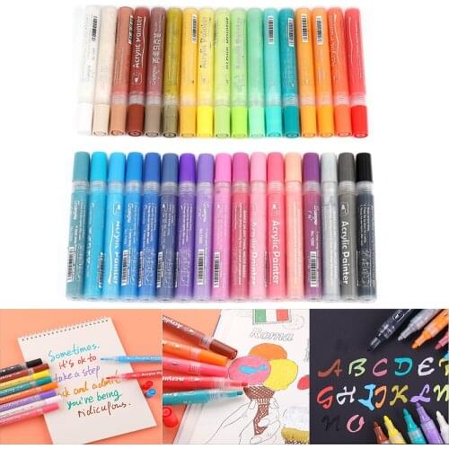 1 Pcs 36 Colors Gold Silver Acrylic Marker Pen Ceramic Decoration DIY Art Painting Graffiti Water-based Pen Drawing Pen For DIY