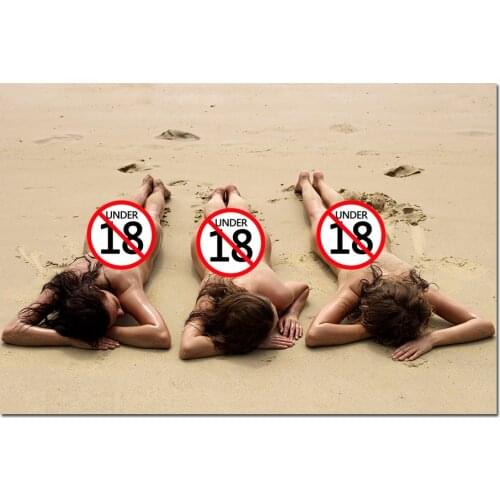 3 Girls on the Beach Poster Modern Simple Living Room Decoration Wall Art Unframed Canvas Painting For Hotel Apartment