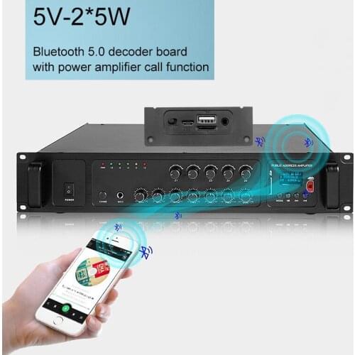 Bluetooth Receiver MP3 Player Decoder Board DC 5V 2*5W With Power Amplifier Function MP3 / U Disk / TF / LINE IN / FM Radio