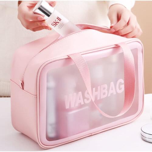 Transparent Cosmetic Bag Ins Wind Super Fire Portable Female Travel Cosmetics Storage Bag Box Wash Bag Waterproof 2020 E11190