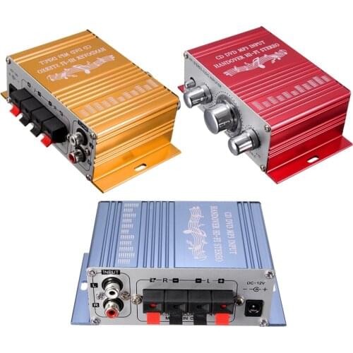 RCA 2CH Hi-Fi Stereo Amplifier Booster MP3 Speaker For Car DVD Mini Moto