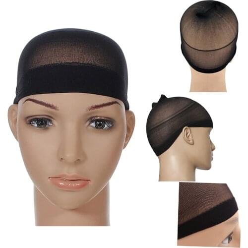 1 pack of 2 fake hair net sets fixed hair invisible head through nylon breathable high elastic hair net stockings net cap