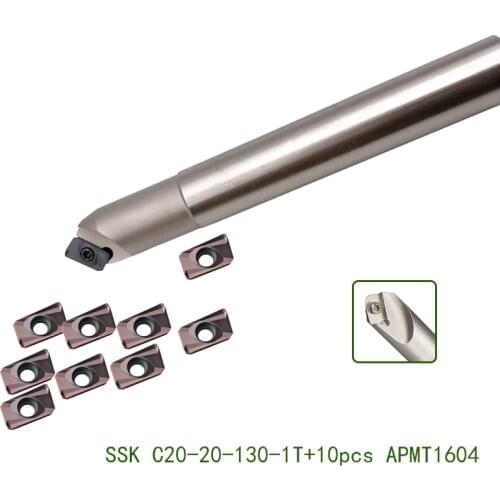 SSK C20 20 130L Carbide Milling cutter chamfer 45 degrees drill CNC Chamfer End Mills tool knife +10pcs APMT1604 carbide insert