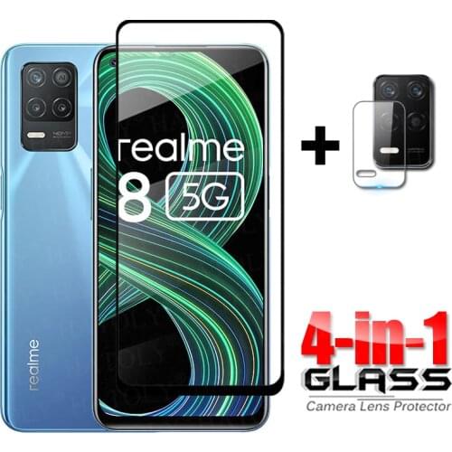 Glass on Realme 8 5G Full Cover Tempered Glass For Oppo Realme 8 5G Screen Protector Camera Protective Glass For Realme 8 5G
