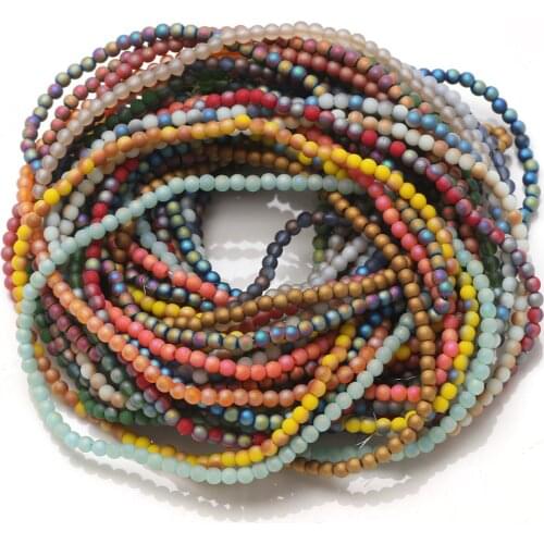 720Pcs Frosted Glass Round Beads 2mm Spacer Loose Beads Cheap for DIY Making Crystals Jewelry Needlework Accessories Wholesale