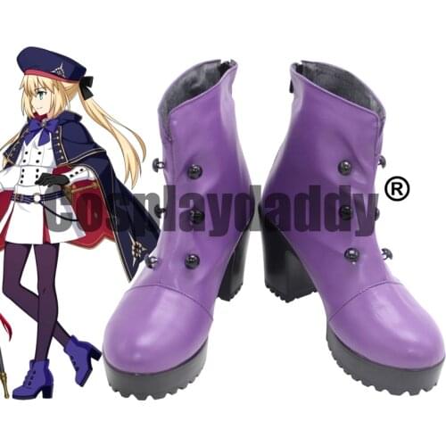 Fate/Grand Order FGO Artoria Pendragon Altria Caster Castoria CasSeiba Stage 2 Ver. Game Cosplay Shoes Heel Boots Booties X002