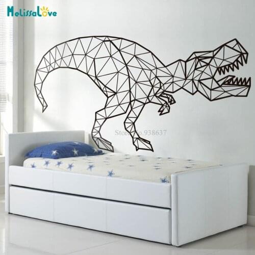 T-Rex Dinosaur Child Room Nursery Decor Geometric Design Gift For Kids Vinyl Art Decal Removable Wall Sticker Mural BD430