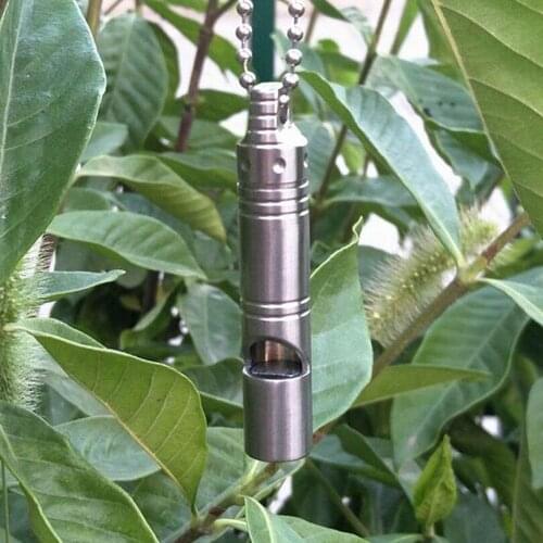 Outdoor Camping Survival 100%Titanium Whistle Gathering Whistle Emergency EDC Tools with Chain FW205