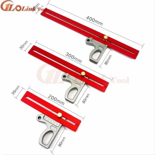 1pc Aluminum Alloy 200/300/400mm Woodworking Angle Ruler 45/90 Degree Ruler Scribe Gauge Measuring Tool Durable