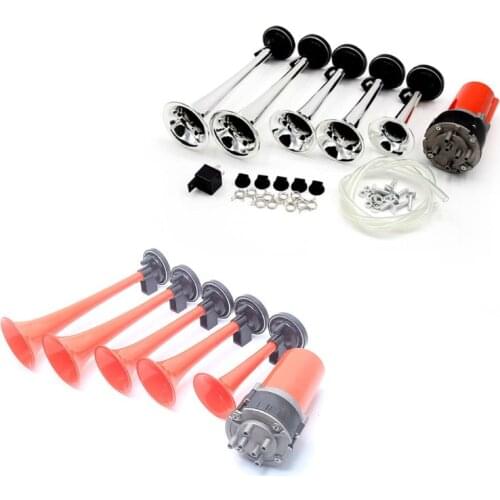 Universal 5 Trumpet Musical Dixie Dukes Of Hazzard Electronic Chrome Air Horn Compose Car Truck Boat 12V 125db