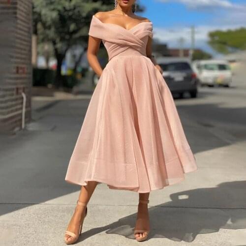 Elegant Prom Dresses Strapless Vestido De Backless Dress Solid Casual Party Night Dress Club Off Shoulder Gown 2021