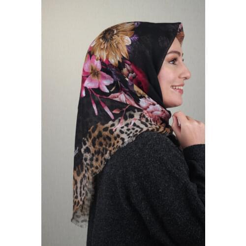 VERTU PATTERNED LINEN FLAMLI SCARF-DESEN-29-RENK-05