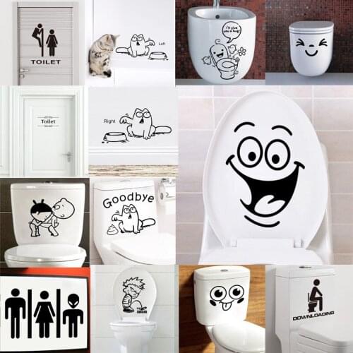 Funny Toilet Stickers Bedroom Living Room Restaurant Decoration Waterproof Mural Art Wall Decals