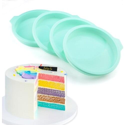 3PCS 4/6/8inch Cake Mould Silicone Layered Cake Pizza Pan DIY Dessert Baking Mould Home Bakery Tool Bakeware Round Baking Tray