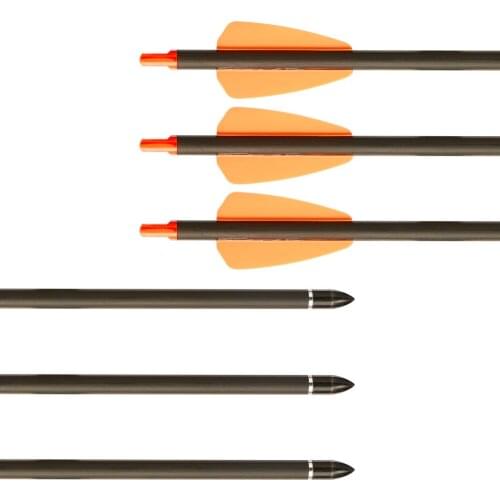 Toparchery 6/12/24Pcs Tactical Hunting Arrows 15“ Military Plastic Crossbow Hunting Small Bolts Steel Arrow Archery Accessory