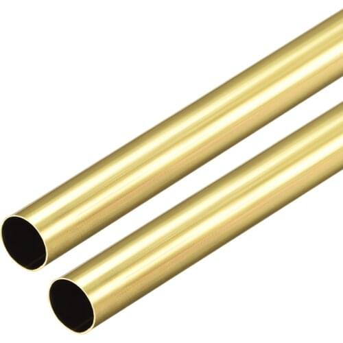 Uxcell Brass Round Tube 300mm Length 9mm OD 0.2mm Wall Thickness Seamless Straight Pipe Tubing 2 Pcs
