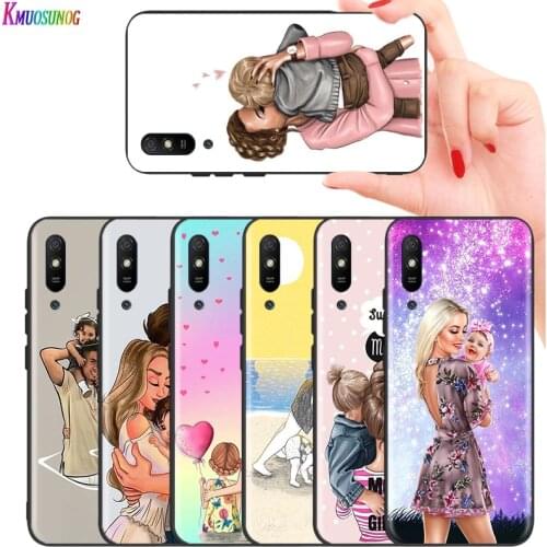 Bright Black Cover Mom Dad Baby Family for Huawei P Smart Z S Plus 2020 2019 Nova 5T 5i 5 4e 4 3i 3e 3 2i Phone Case
