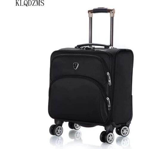 KLQDZMS 18inch rolling luggage spinner trolley suitcase business men women waterproof oxford travel bags on wheels