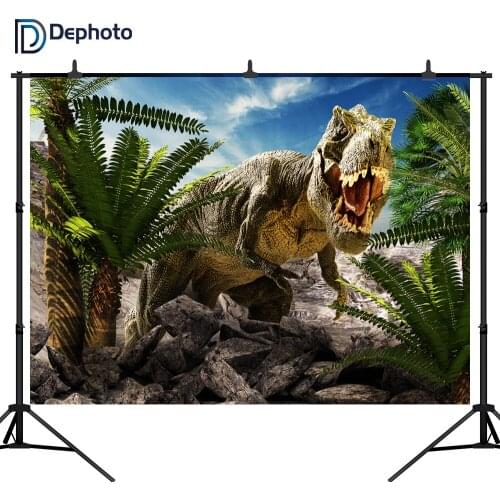 DePhoto photography background Jurassic 3D dinosaur park backdrop photo studio children birthday party photocall