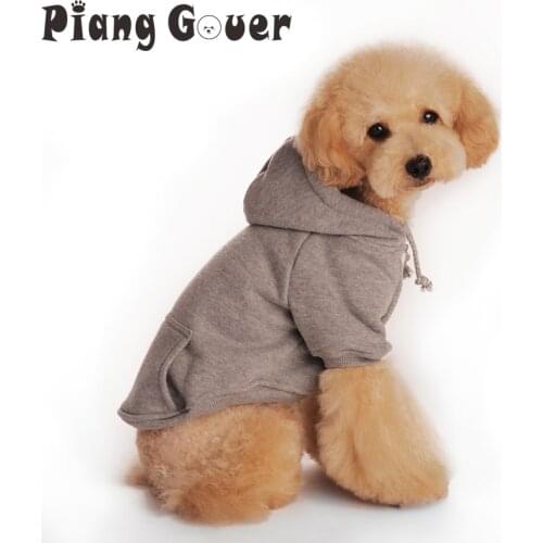 Pet Winter Warm Gray Dog Clothes Red Fleece Dog Coats With Hood Sport Style