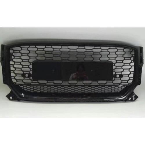 For RSQ2 Style Front Sport Hex Mesh Honeycomb Hood Grill Gloss Black for Audi Q2/SQ2 2017 2018 2019