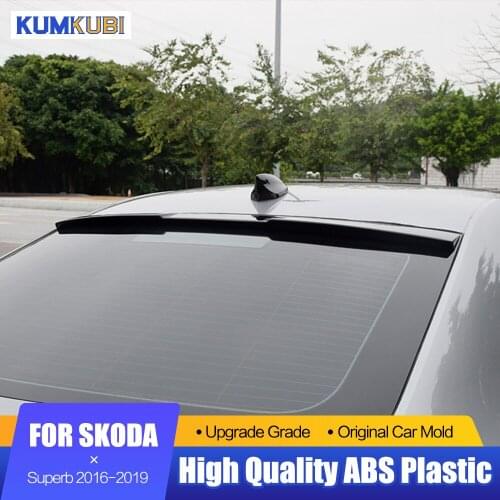 For Skoda Superb Roof Spoiler 2016 to 2019 High Quality ABS Unpainted Primer Color Exterior Tail Trunk Wing Rear Roof Spoiler