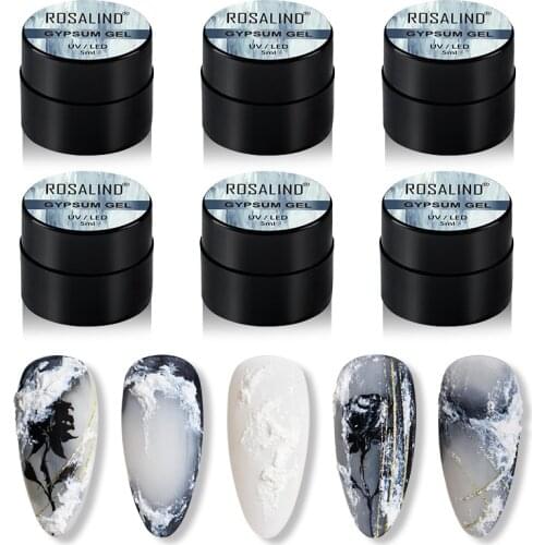 ROSALIND 5ML Gypsum Gel Polish Create Unique Styles Easily UV/LED Lamp Three-dimensional 3D Embossed Plaster Glue TSCM1