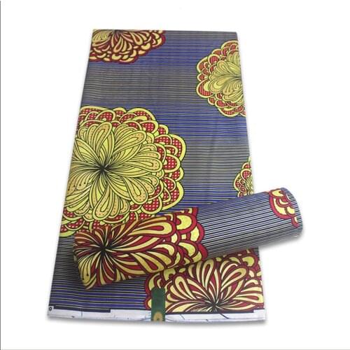 Hot Selling Bronzing Ankara Fabric African Wax Print Gold Printing Cotton Fabric Ghana Nigerian Pagne Batik Wax Materials YT-64