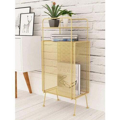 Ins Wrought Iron Floor To Ceiling Shelf Bedroom Bedside Living Room Storage Bookcase Crevice Multi-layer Magazine Rack Etagere
