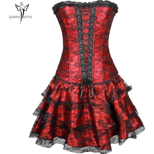 Gothic Modeling Strap Lace Up Corset Dress Slim Waist Trainer Tummy Control Shapewear Slimming Belly Sheath Body Shaper Fajas