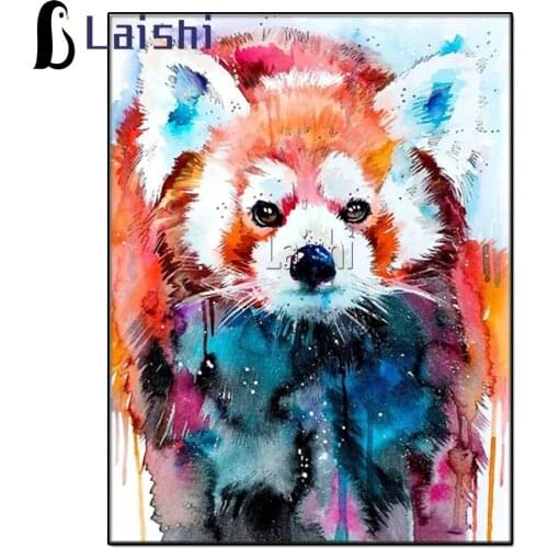 Colorful Animal Raccoon 5D DIY Diamond Painting red panda full Square round stone 3D Rhinestone Embroidery Mosaic Wall Decor