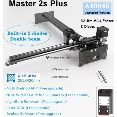 NEJE Master 2s Plus 40W CNC Professional Laser Cutting Engraving Machine Lightburn,Bluetooth,App Control Upgraded Version