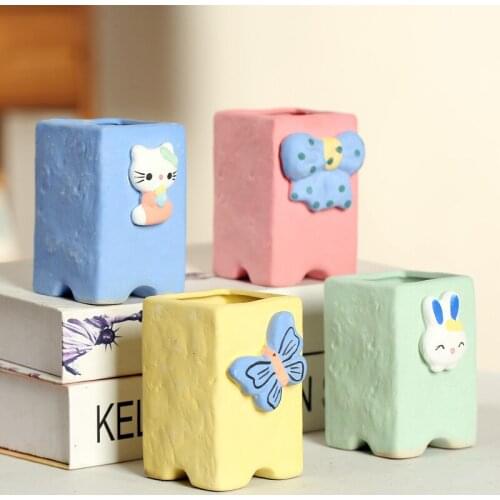 Kawaii Animal Macetas de ceramica Cute Flower pot succulent office desk decor Plant bonsai pot Garden accessories ceramic plante