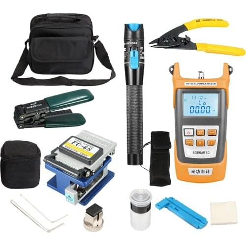 Multi-purpose FTTH Fiber Optic Tool Kit with Fiber Fibra Optica Power Meter and Cable Cutter Stripper SKL-6C Fiber Cleaver