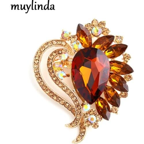 Muylinda Big Large Crystal Brooch Party Brooches And Pins Bridal Wedding Dress Brooch Pin Jewelry Accessories