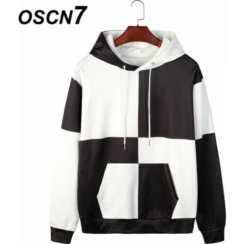 OSCN7 High Street Casual Print Loose Hoodies Men 2021 Winter Japanese Streetwear Harajuku Oversize Hooded Sweatshirt Mens S207