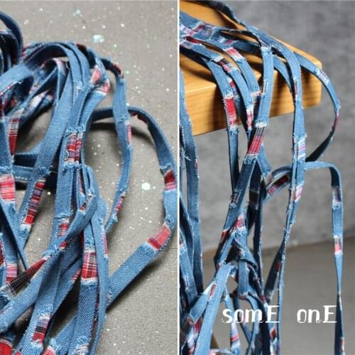New Tattered Denim Ribbon Blue DIY Belt Bags Waist Hat Rope Decor Garment Designer Accessorie Fabric