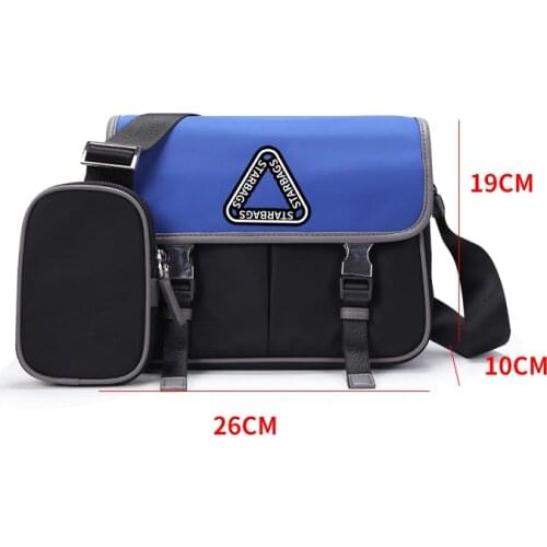 Italian star bag pra 2021 new one-shoulder messenger bag triangle LOGO nylon cross-body bag mens bag complimentary coin wallet